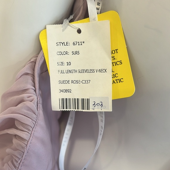 NWT SAMPLE AFTERSIX 6711 size 10 Suede Rose (Lilac/Rose) Lux Chiffon Pristine - Picture 6 of 7